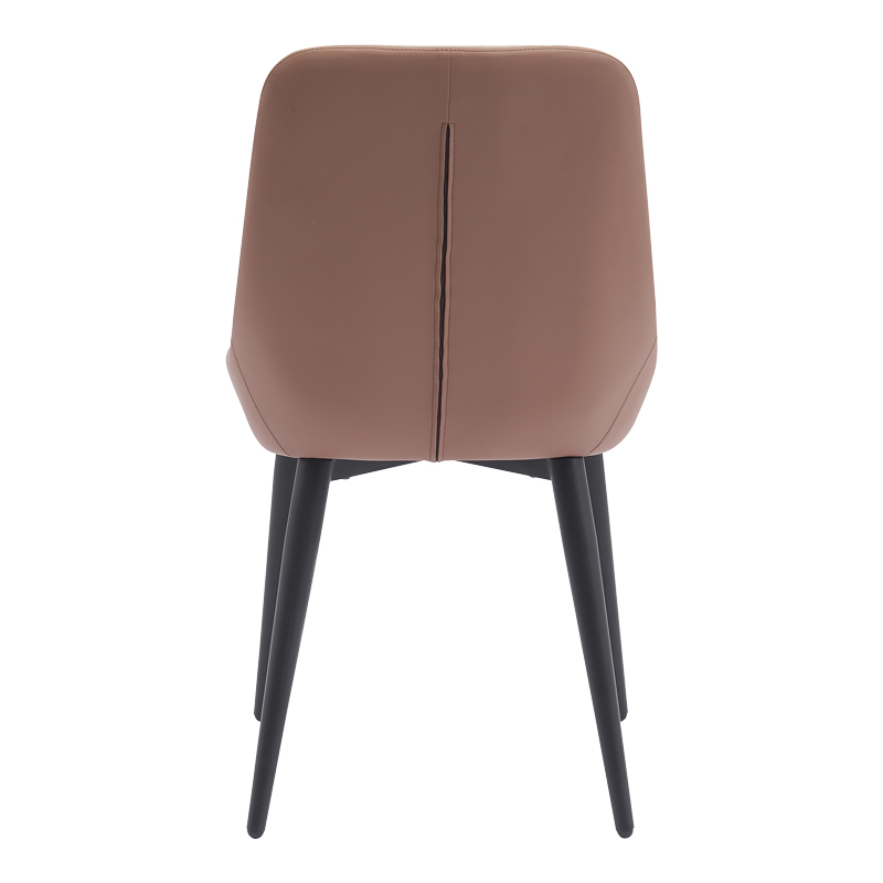 Chair Komme pakoworld beige-brown pu with black metal leg 49x57x84cm