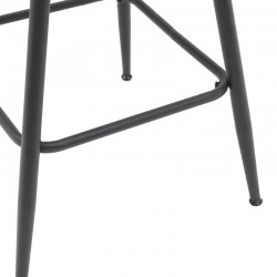 Bar stool Erosa pakoworld in black velvet with black metal legs 58x55x90cm