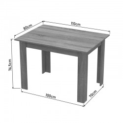 Table Manka pakoworld in white color 110x80x77cm