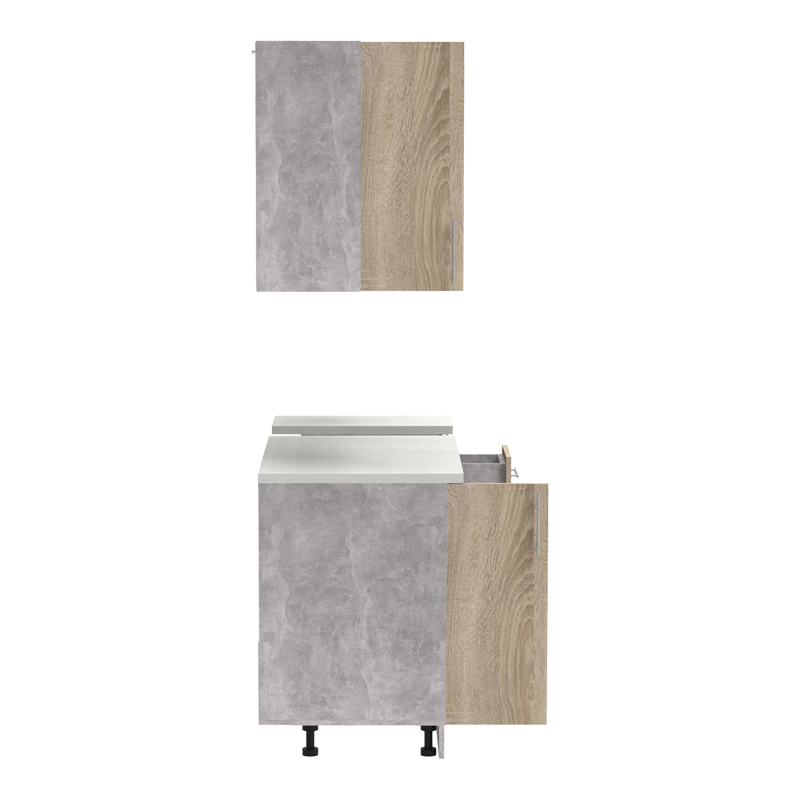 Festa II kitchen unit pakoworld melamine in sonoma color 120x60x85cm