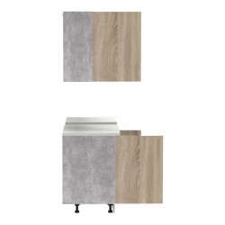 Festa ΙII kitchen unit pakoworld melamine in sonoma color 140x60x85cm