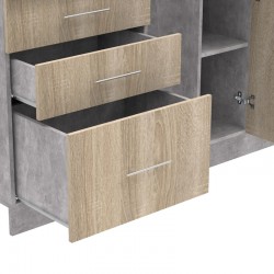 Festa ΙII kitchen unit pakoworld melamine in sonoma color 140x60x85cm