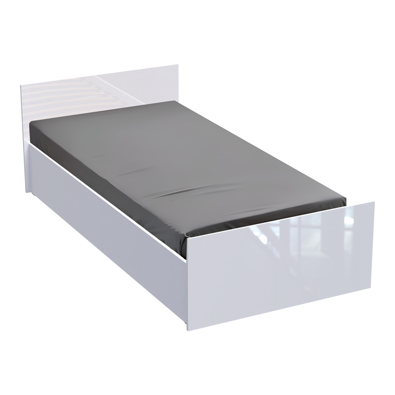 Single bed Afina pakoworld in white color 90x200cm