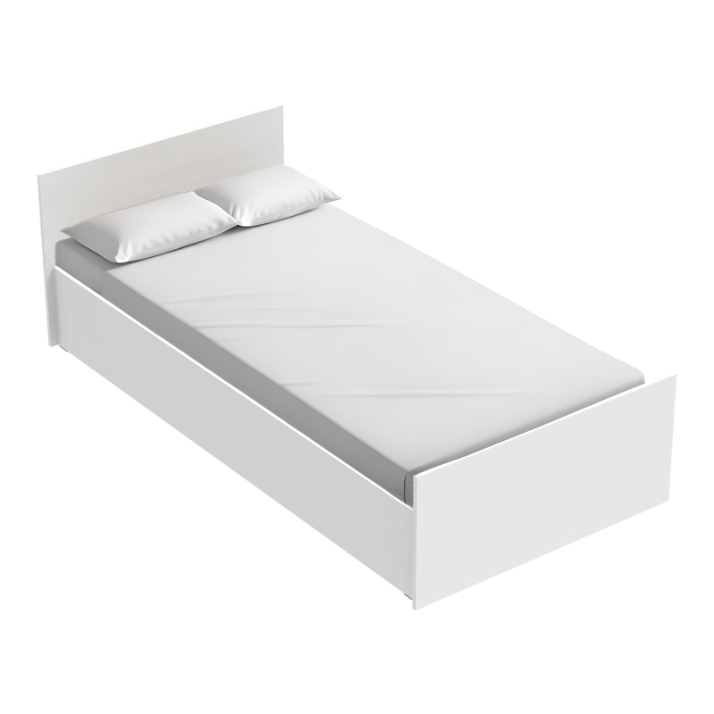 Single bed Toscana pakoworld in white color 100x200cm