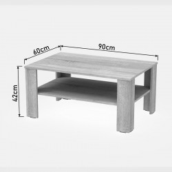 Coffee table Khofi pakoworld in sonoma color 90x60x42.3cm