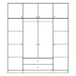 Royal pakoworld four-leaf wardrobe with drawers in sonoma shade 200x58x230cm