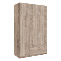 Three-leaf wardrobe with drawers Royal pakoworld in sonoma shade 150x58x230cm