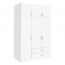 Three-leaf wardrobe with drawers Royal pakoworld in white shade 150x58x230cm