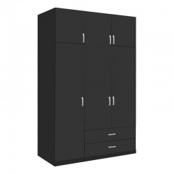 Three-leaf wardrobe with drawers Royal pakoworld in Anthracite shade 150x58x230cm