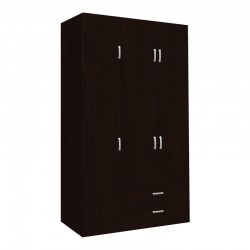 Three-leaf wardrobe with drawers Royal pakoworld in wenge shade 150x58x230cm