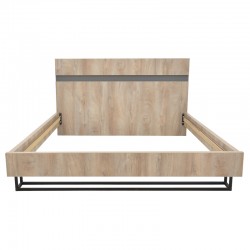 Double bed Elencia pakoworld in oak with grey color 160x200cm