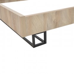 Double bed Elencia pakoworld in oak with grey color 160x200cm