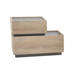 Polymorphic bed side Elencia pakoworld in oak with grey color 60x40x47cm