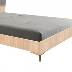 Double bed Monacol pakoworld in natural with dark grey color 160x200cm