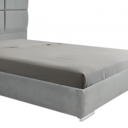 Double bed Canter pakoworld fabric in grey color 160x200cm