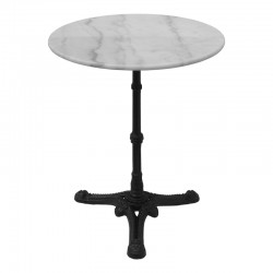 Ankara marble table pakoworld cast iron in white-black shade Φ70x70.8cm