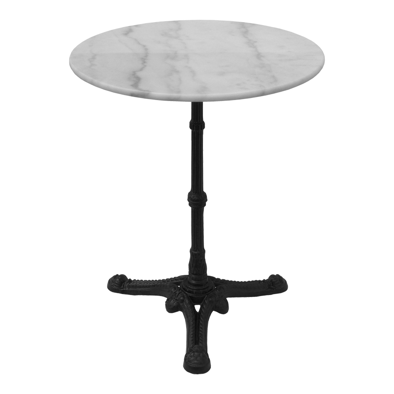 Ankara marble table pakoworld cast iron in white-black shade Φ70x70.8cm