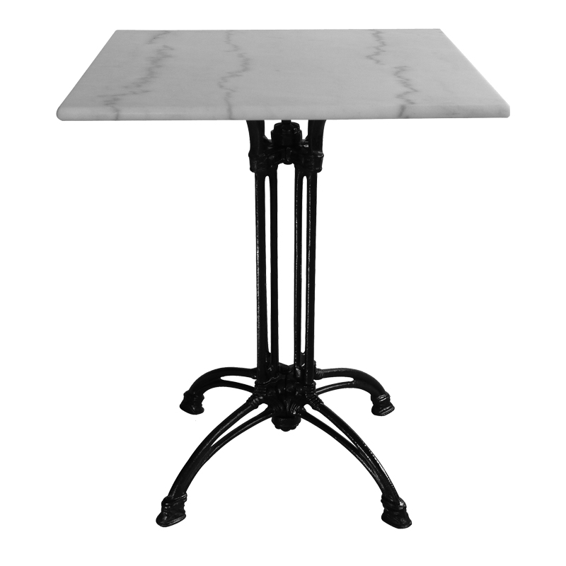 Marmol marble table pakoworld cast iron in white-black shade 70x70x71.8cm