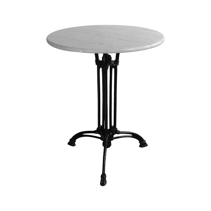 Bastile marble table pakoworld cast iron in white-black shade Φ60x71.8cm