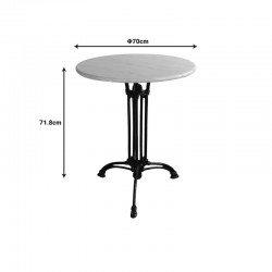 Bastile marble table pakoworld cast iron in white-black shade Φ70x71.8cm