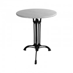 Bastile marble table pakoworld cast iron in white-black shade Φ70x71.8cm