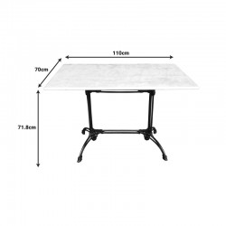 Zosal marble table pakoworld cast iron in white-black shade 110x70x71.8cm