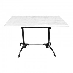 Zosal marble table pakoworld cast iron in white-black shade 110x70x71.8cm