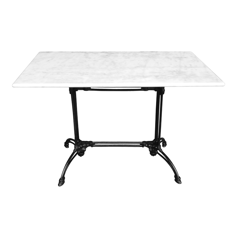 Zosal marble table pakoworld cast iron in white-black shade 110x70x71.8cm