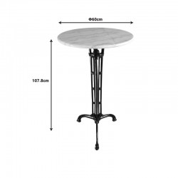 Meppo pakoworld marble bar table cast iron in white-black shade Φ60x107.8cm