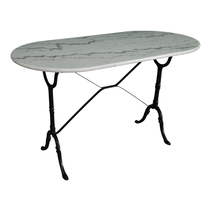 Baluta marble table pakoworld cast iron in white-black shade 120x60x70.8cm