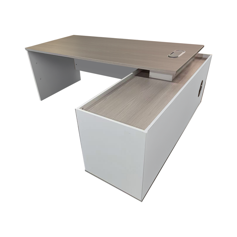 Professional work corner desk Armadi pakoworld gray-white 160x80x75cm