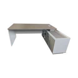 Professional work corner desk Armadi pakoworld gray-white 160x80x75cm