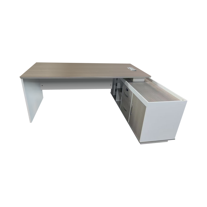 Professional work corner desk Armadi pakoworld gray-white 160x80x75cm