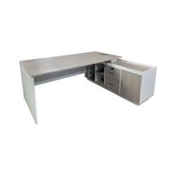 Professional work corner desk Armadi pakoworld gray-white 160x80x75cm