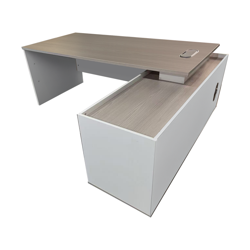 Professional work corner desk Armadi pakoworld grey-white 180x80x75cm