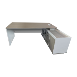 Professional work corner desk Armadi pakoworld grey-white 180x80x75cm