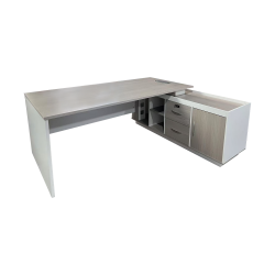 Professional work corner desk Armadi pakoworld grey-white 180x80x75cm