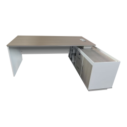 Professional work corner desk Armadi pakoworld gray-white 200x90x75cm