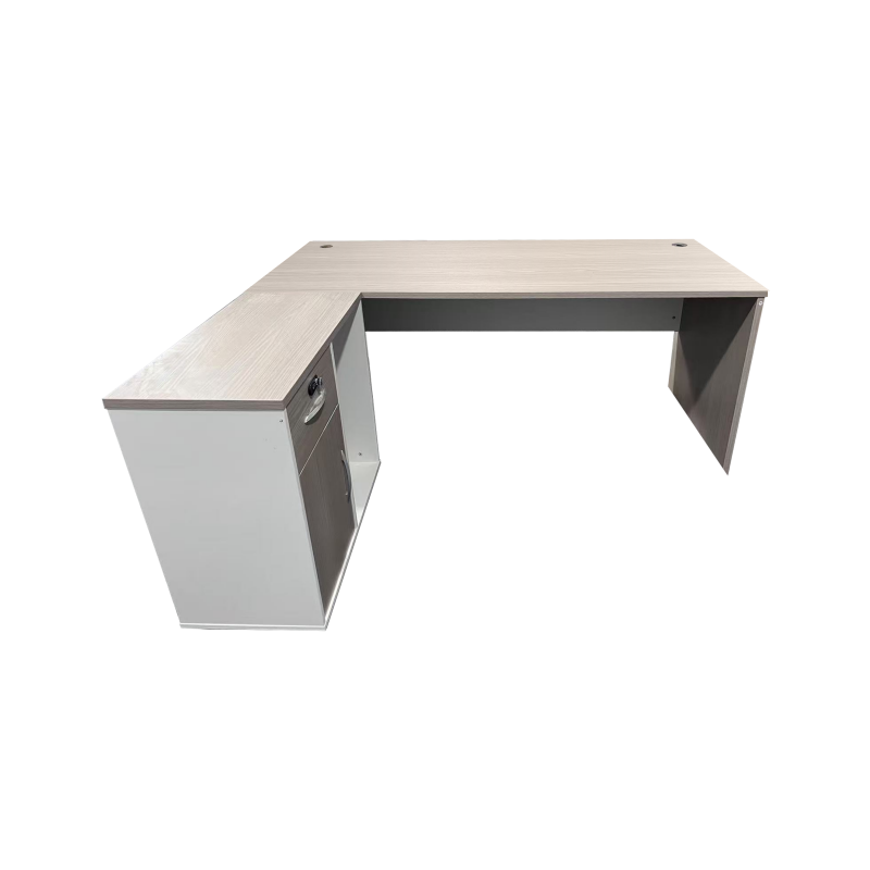 Professional work corner desk Armadi pakoworld grey-white 140x70x75cm