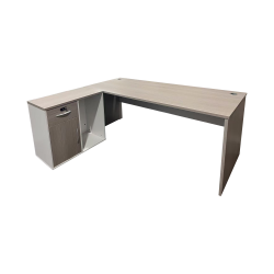 Professional work corner desk Armadi pakoworld in grey-white 180x80x75cm