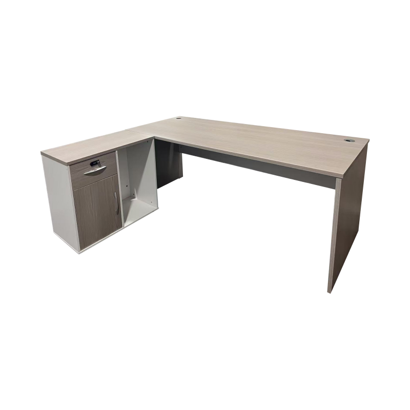 Professional work corner desk Armadi pakoworld in sonoma-white 180x80x75cm