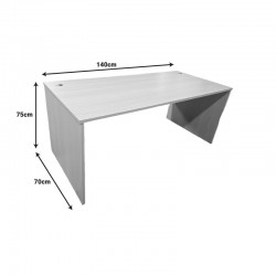 Work desk Armadi pakoworld in grey-white 140x70x75cm