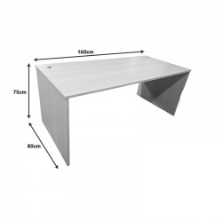 Work desk Armadi pakoworld in grey-white 160x80x75cm