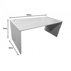 Work desk Armadi pakoworld in grey-white 180x80x75cm