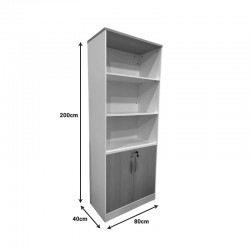 Office bookcase Armadi pakoworld in grey-white color 80x40x200cm