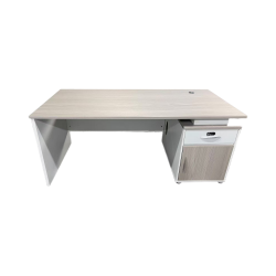 Work desk Armadi with cabinet pakoworld in grey-white 140x70x75cm