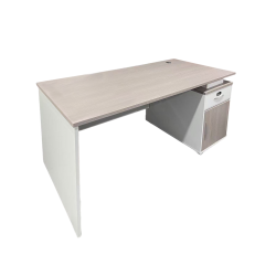 Work desk Armadi with cabinet pakoworld in grey-white 140x70x75cm