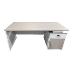 Work desk Armadi with cabinet pakoworld in grey-white 180x80x75cm