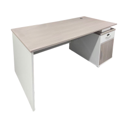 Work desk Armadi with cabinet pakoworld in grey-white 180x80x75cm