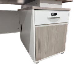 Work desk Armadi with cabinet pakoworld in grey-white 180x80x75cm